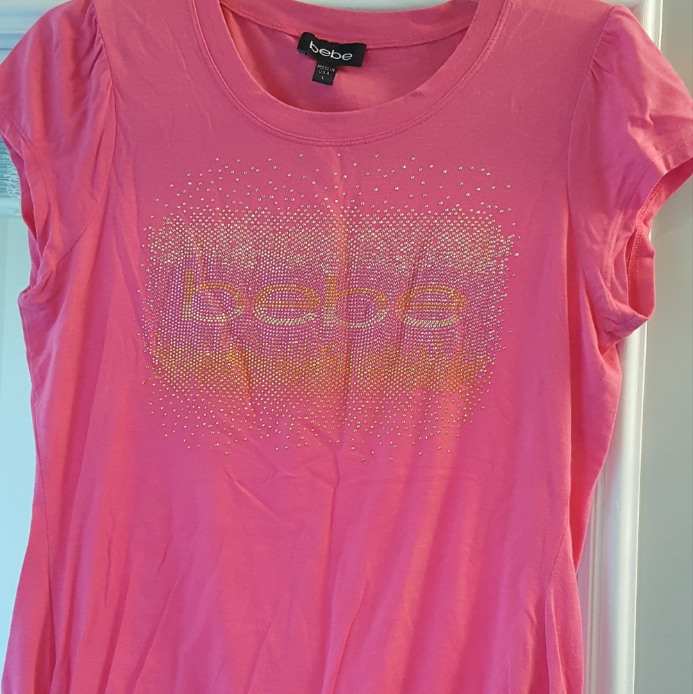 Womens Bebe S/S Logo Top